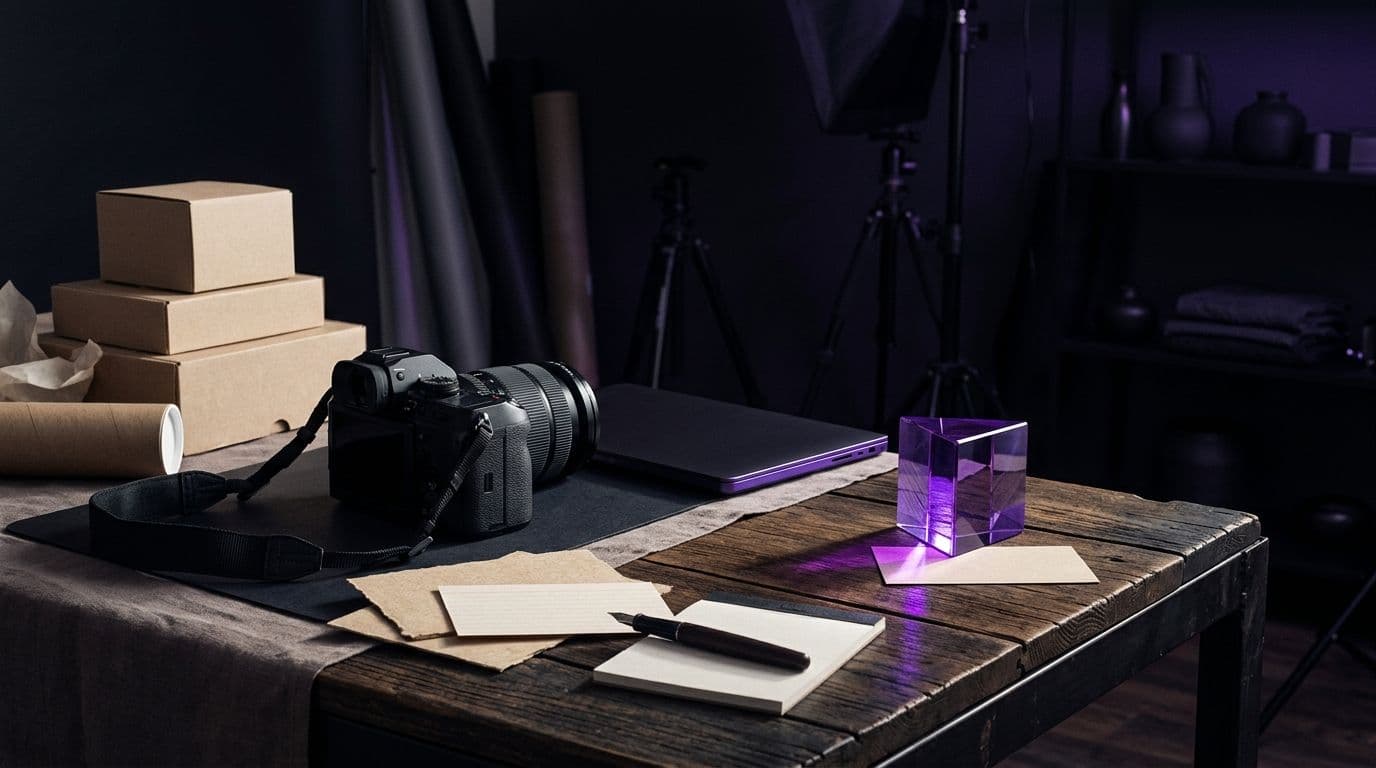 Ecommerce product photography workspace for Google Ads planning